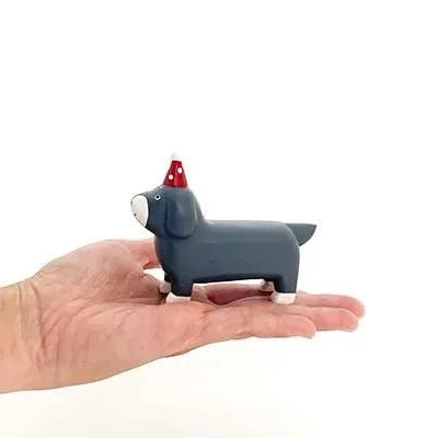 Figurine en bois – Teckel – Noël
