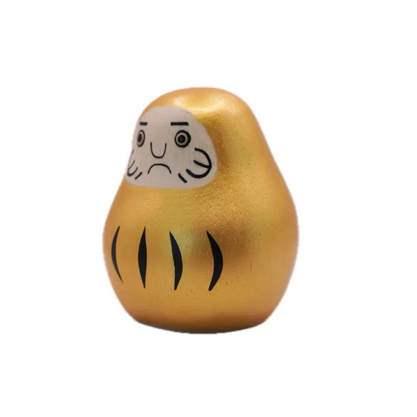 Figurine Daruma Or en bois