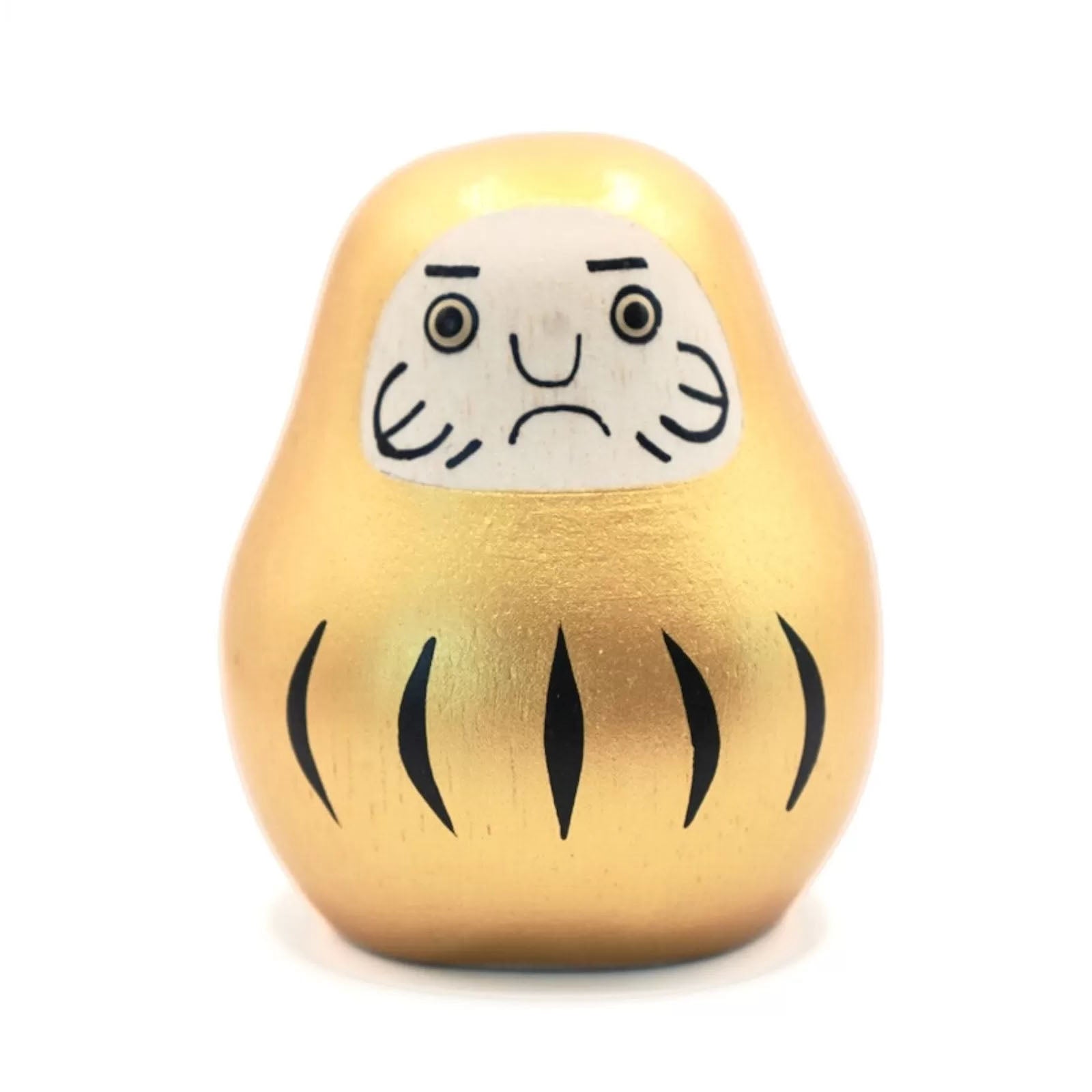 Figurine Daruma Or en bois