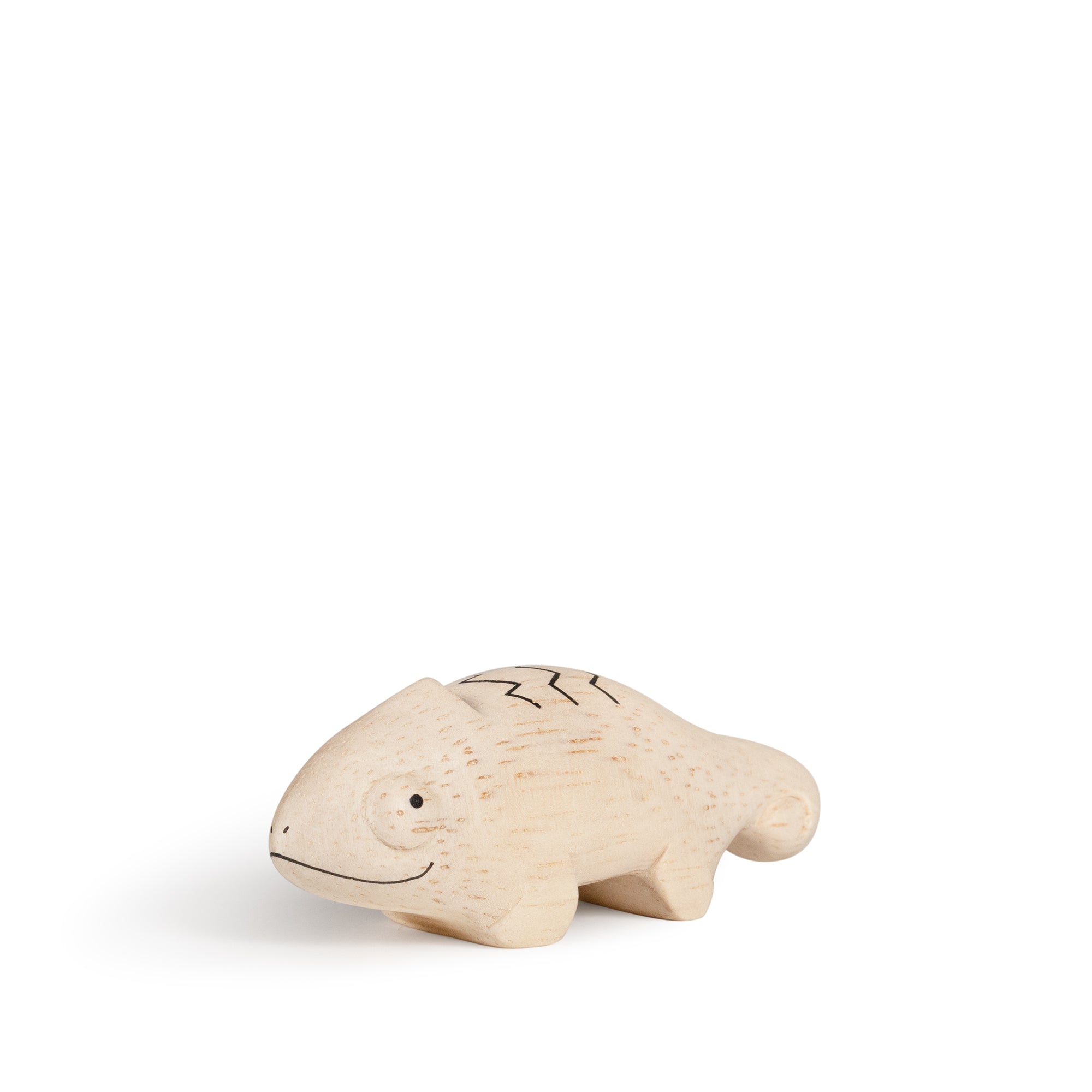 Figura de Camaleón de Madera