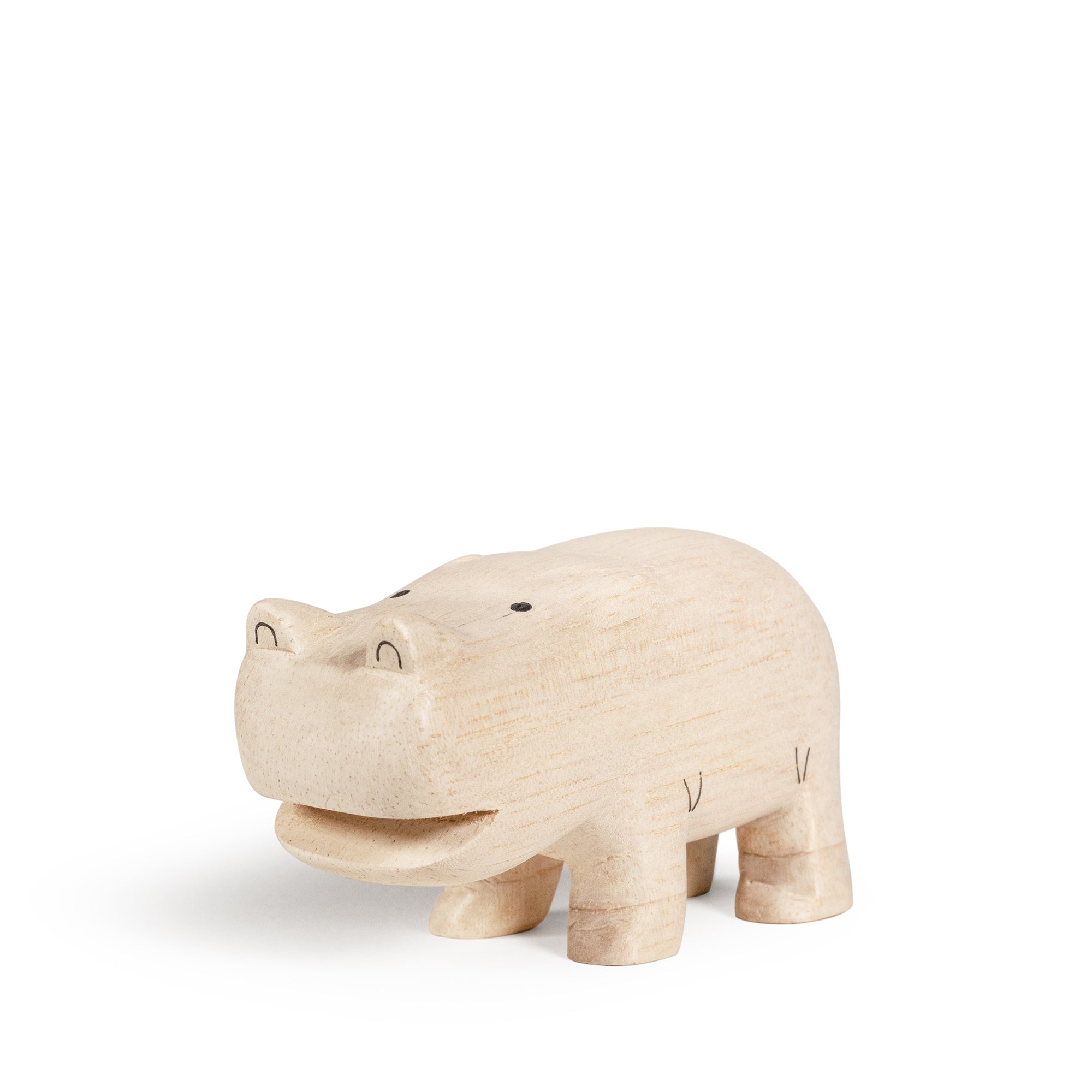 Figurine Hippopotame en Bois