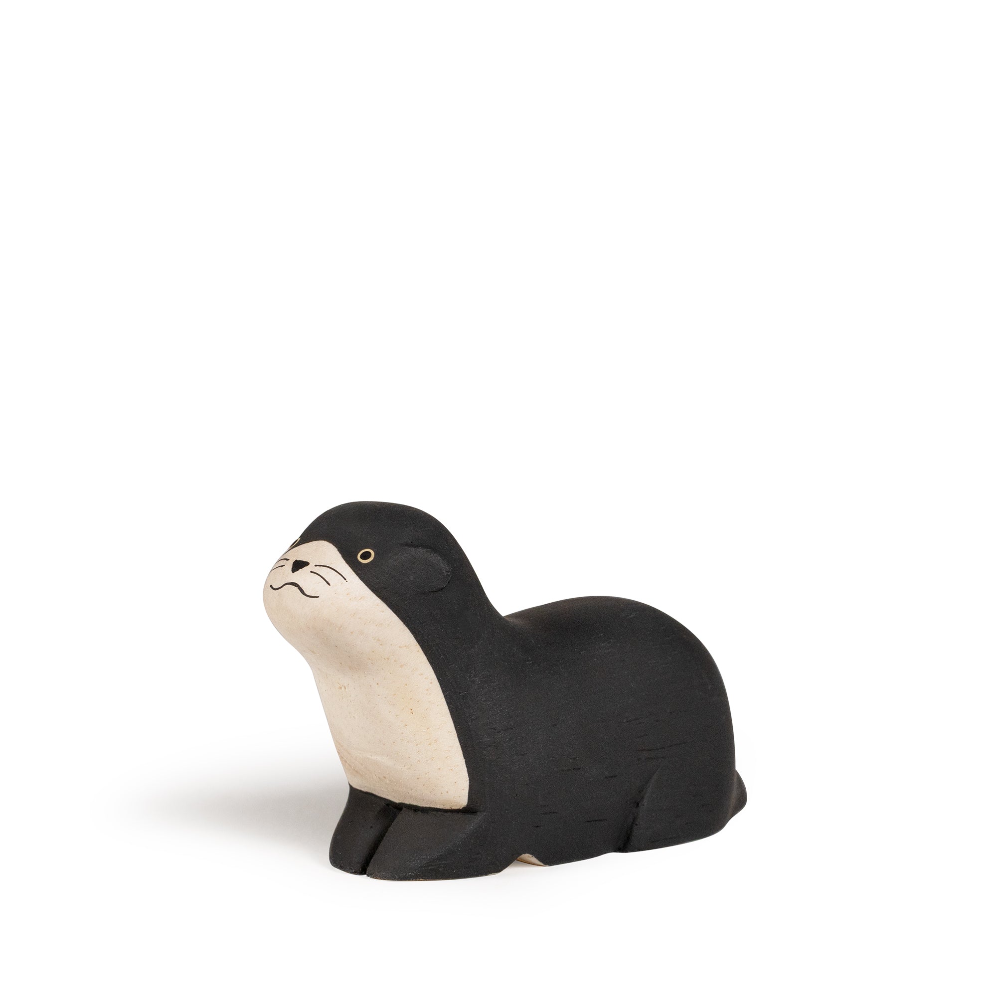 Figurine Loutre noire en Bois