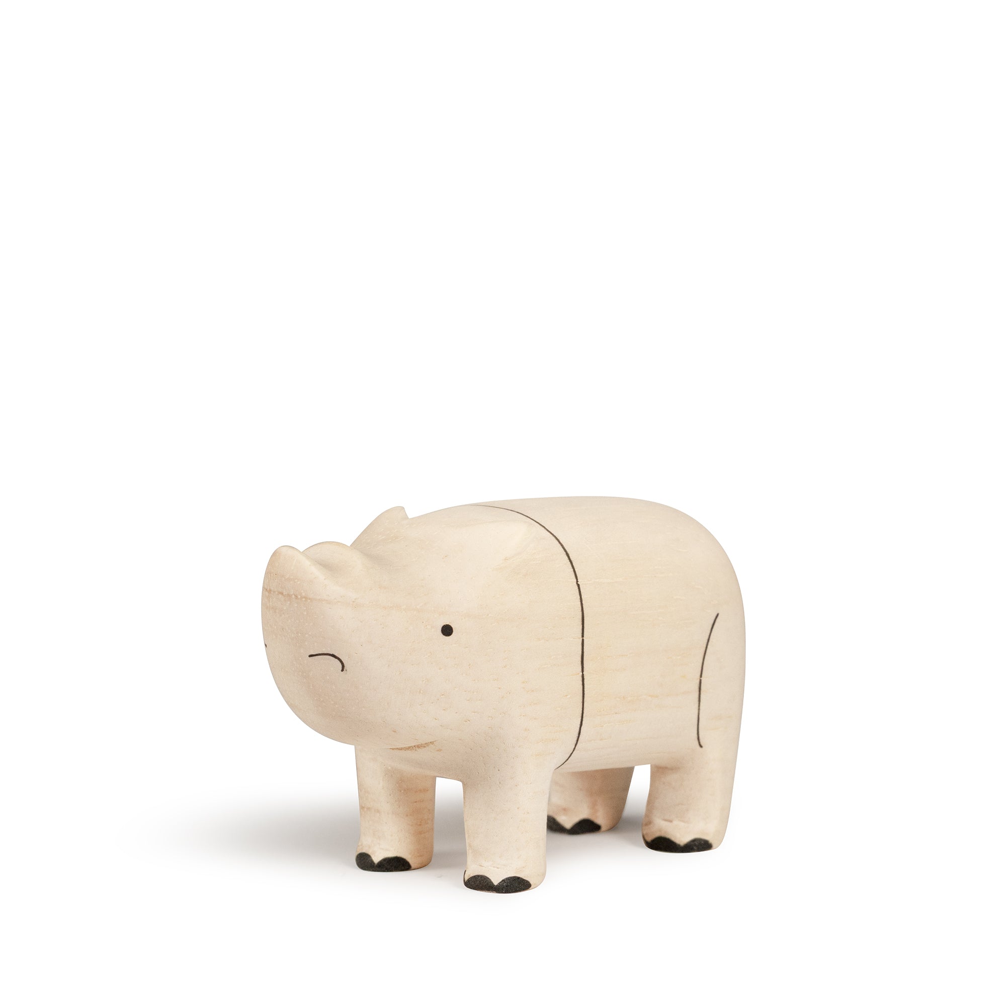 Figura de Rinoceronte de Madera