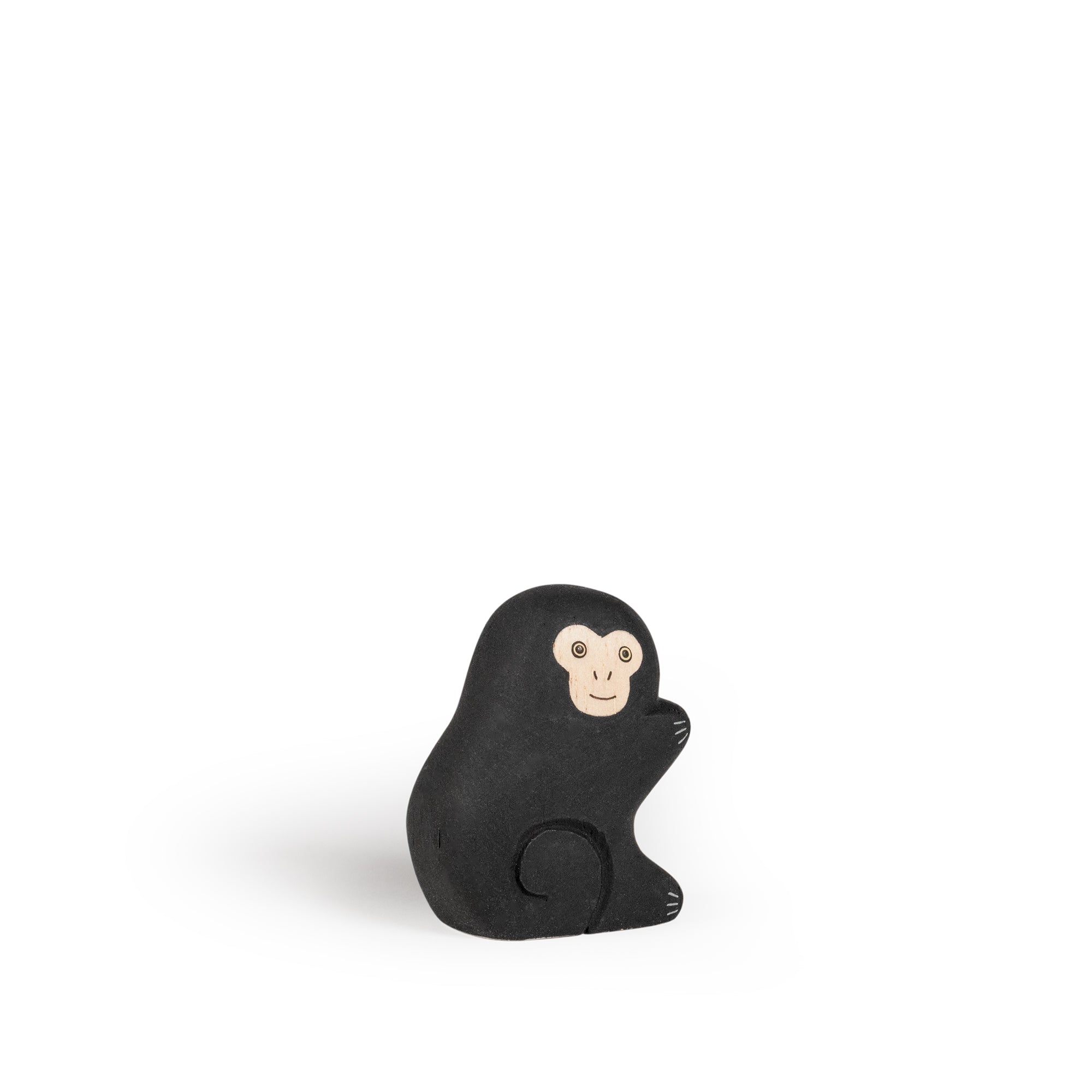 Wooden Child Monkey Figurine