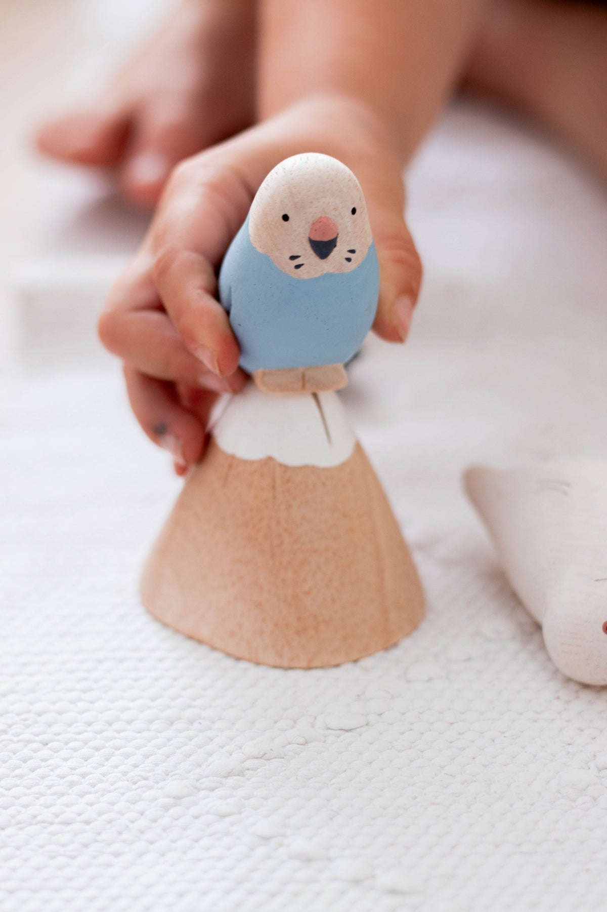 Engimon wooden Mount Fuji figurine in a home setting