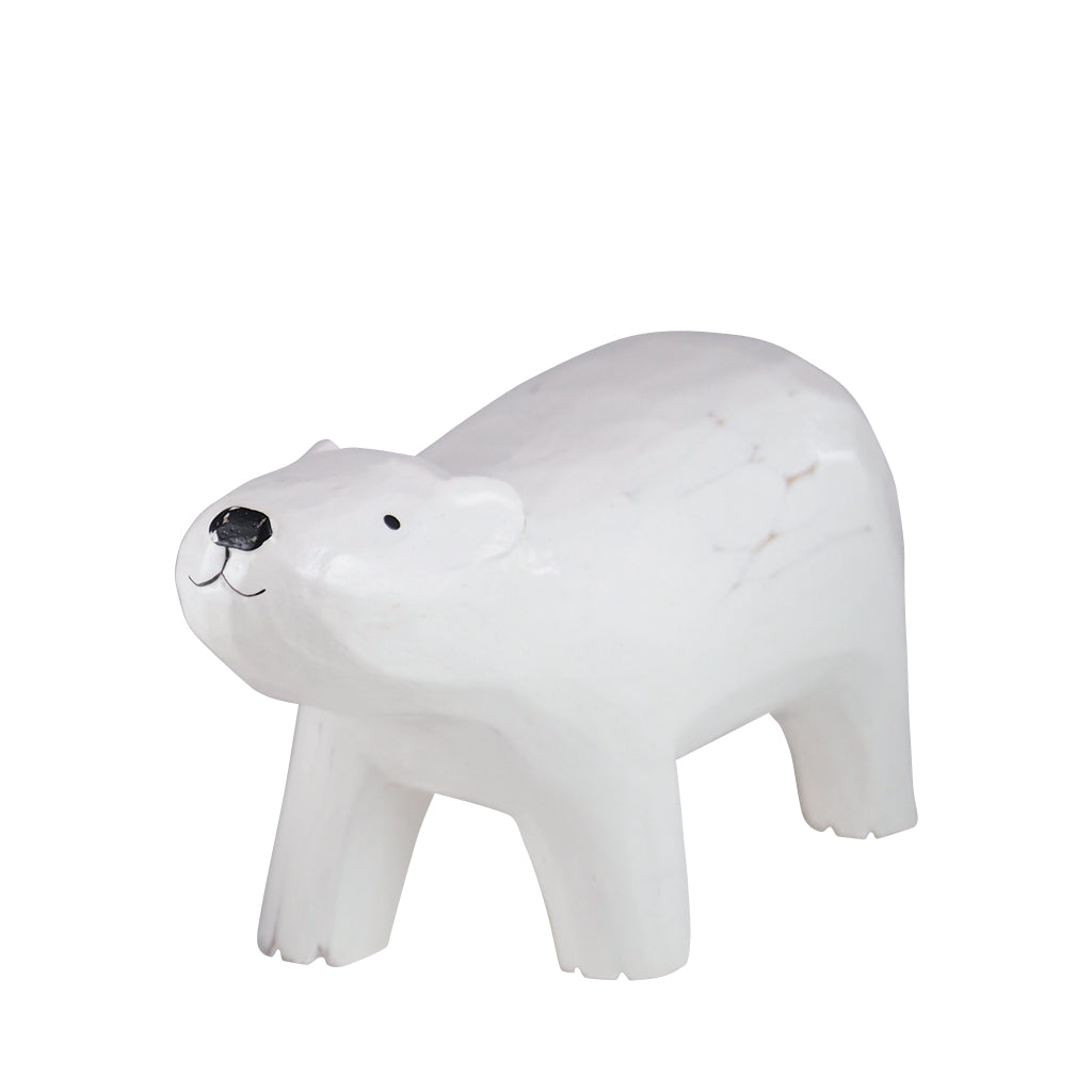 Figurine en bois – Ours polaire en promenade parent