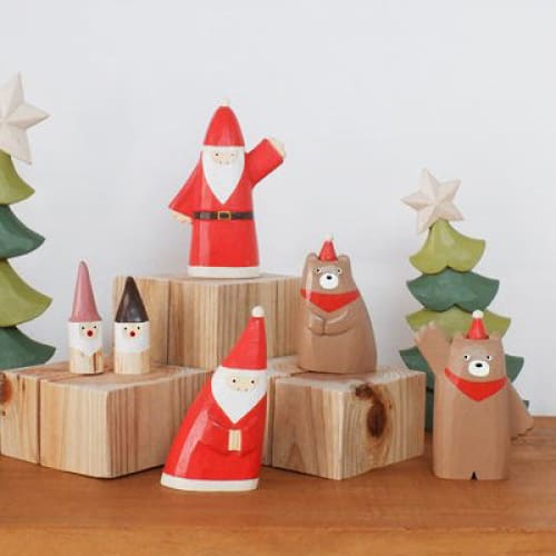 Figurine en bois - Bons amis de Noël - Top-là Père Noël - FIGURINES EN BOIS