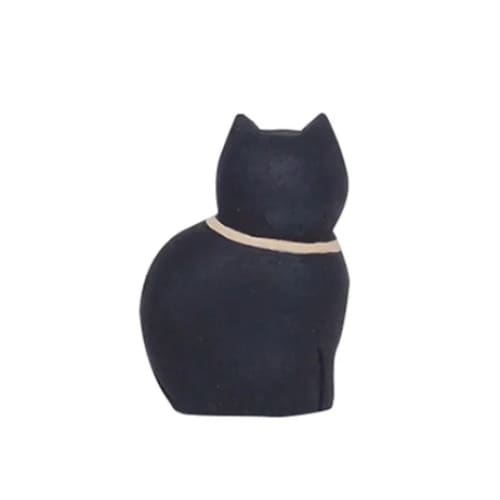 Figurine Enfant Chat noir en Bois
