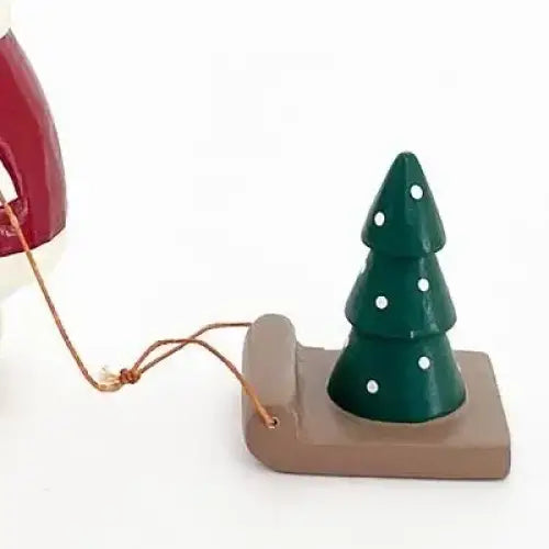 Figurine en bois – Lapin Père Noël - FIGURINES EN BOIS