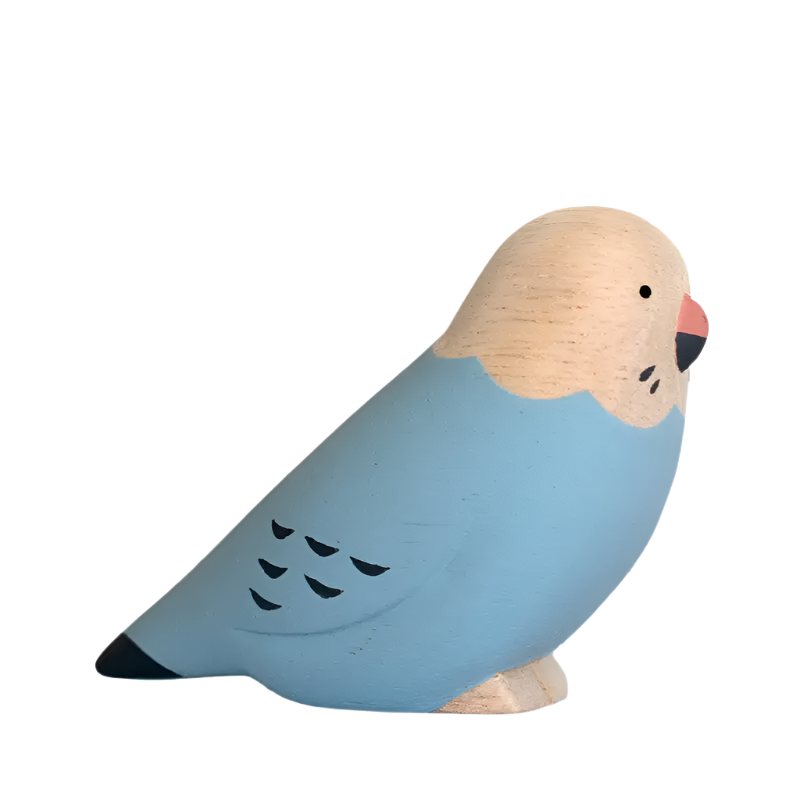 Figurine Perruche ondulée en Bois - Wodden Animal