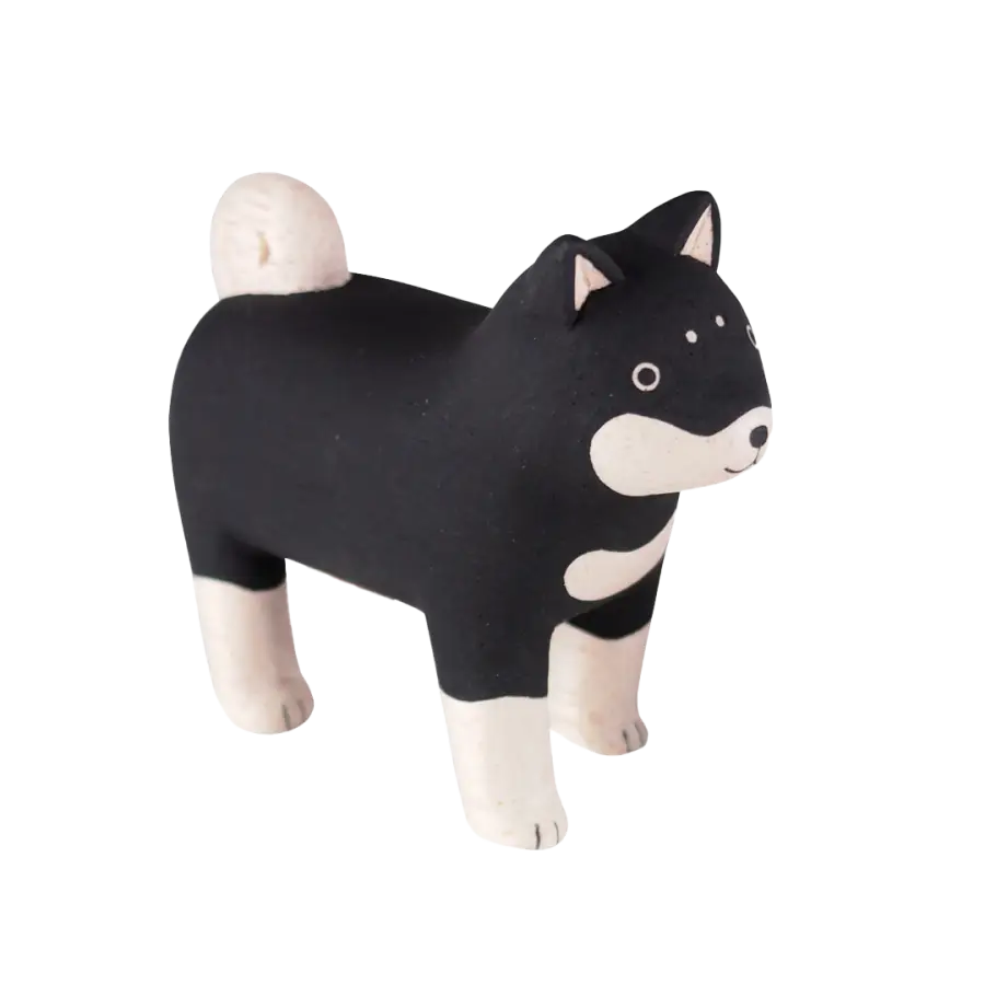 Figurine Shiba Parent en Bois - Wodden Animal