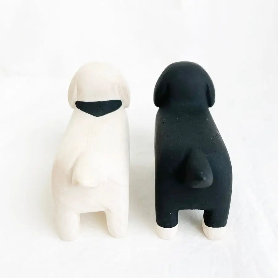 Figurine Teckel Noir en Bois - Animal en bois