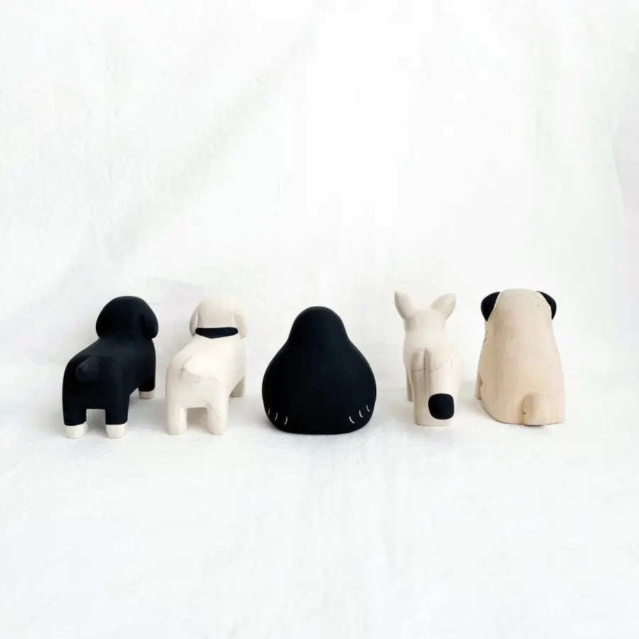 Figurine Teckel Noir en Bois - Animal en bois