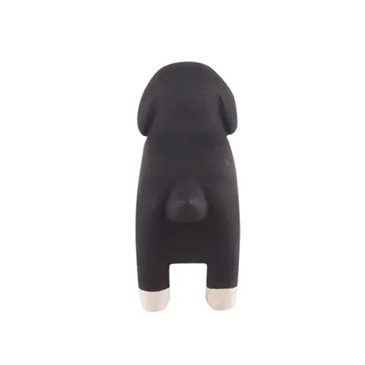 Figurine Teckel Noir en Bois - Animal en bois