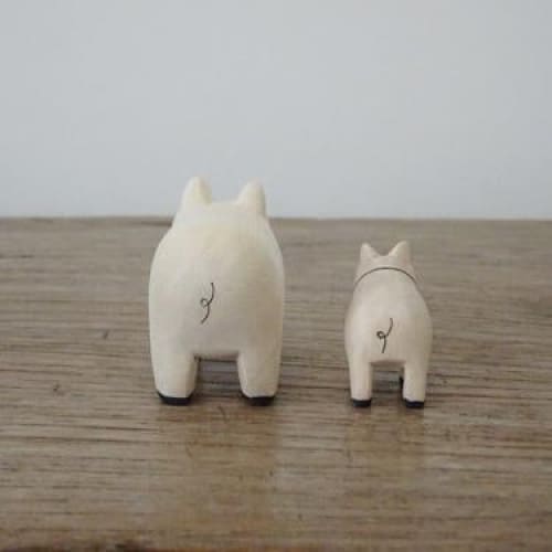 Figurine Famille cochons en Bois