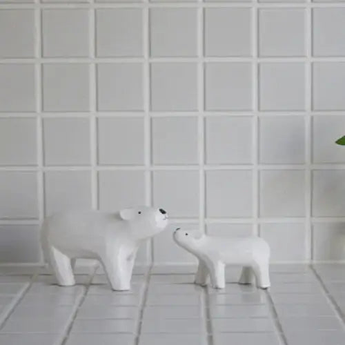 Wooden animal Strolling Polar Bear Parent - T lab europe
