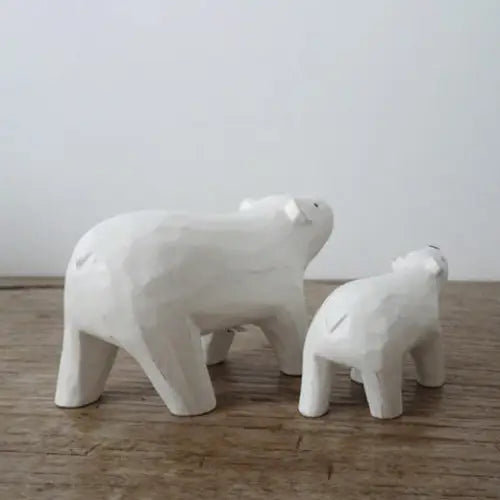 Wooden animal Strolling Polar Bear Parent - T lab europe