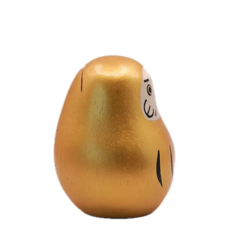 Figurine Daruma Or en bois