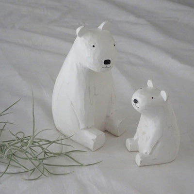 Figurine en bois – Ours polaire assis (parent)