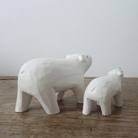 Figurine en bois – Ours polaire en promenade parent