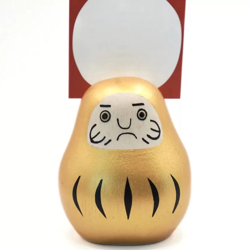 Figurine Daruma Or en bois