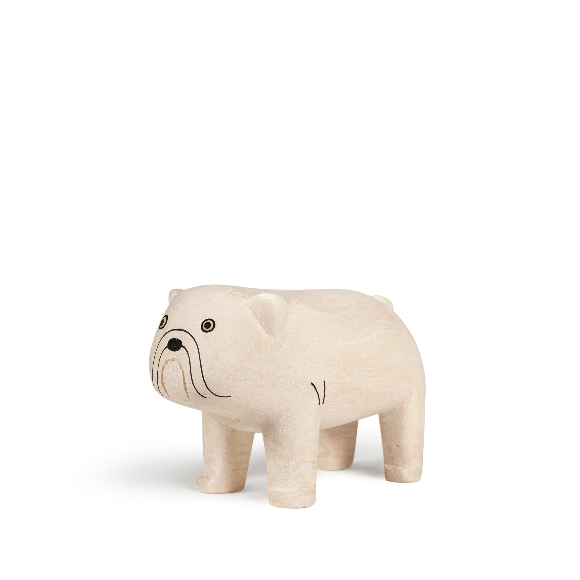 Figura de Perro Bulldog de Madera