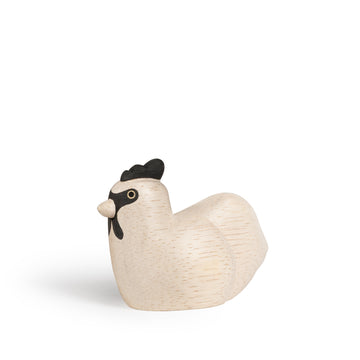 Figura de gallina madre de madera