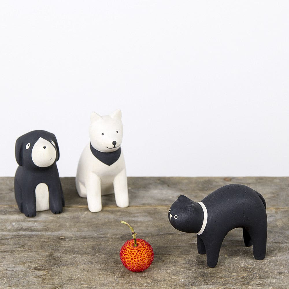 Figurine Chat noir en Bois