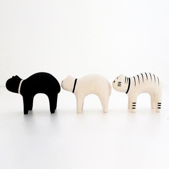 Figurine Chat tigré en Bois