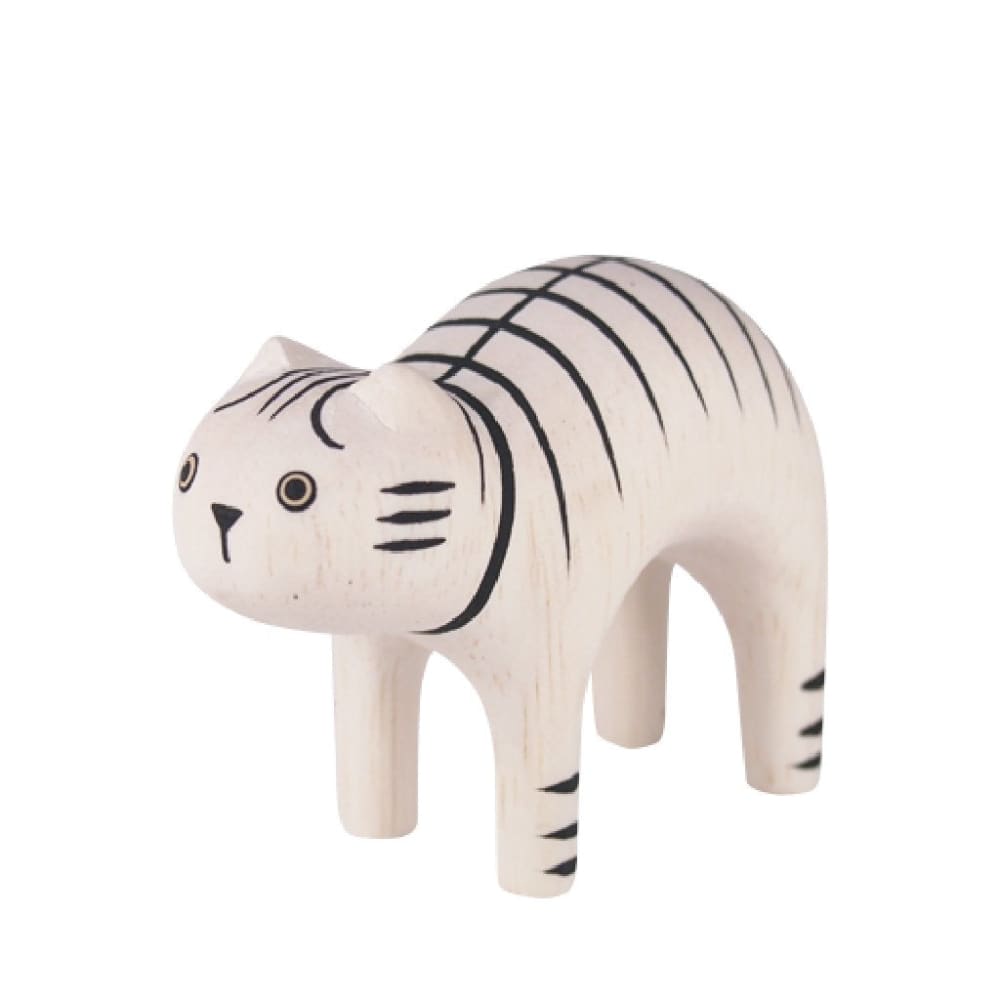 Figurine Chat tigré en Bois