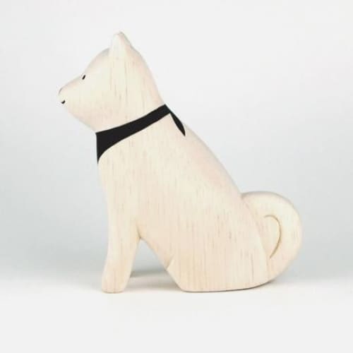 Figurine Chien Akita en Bois