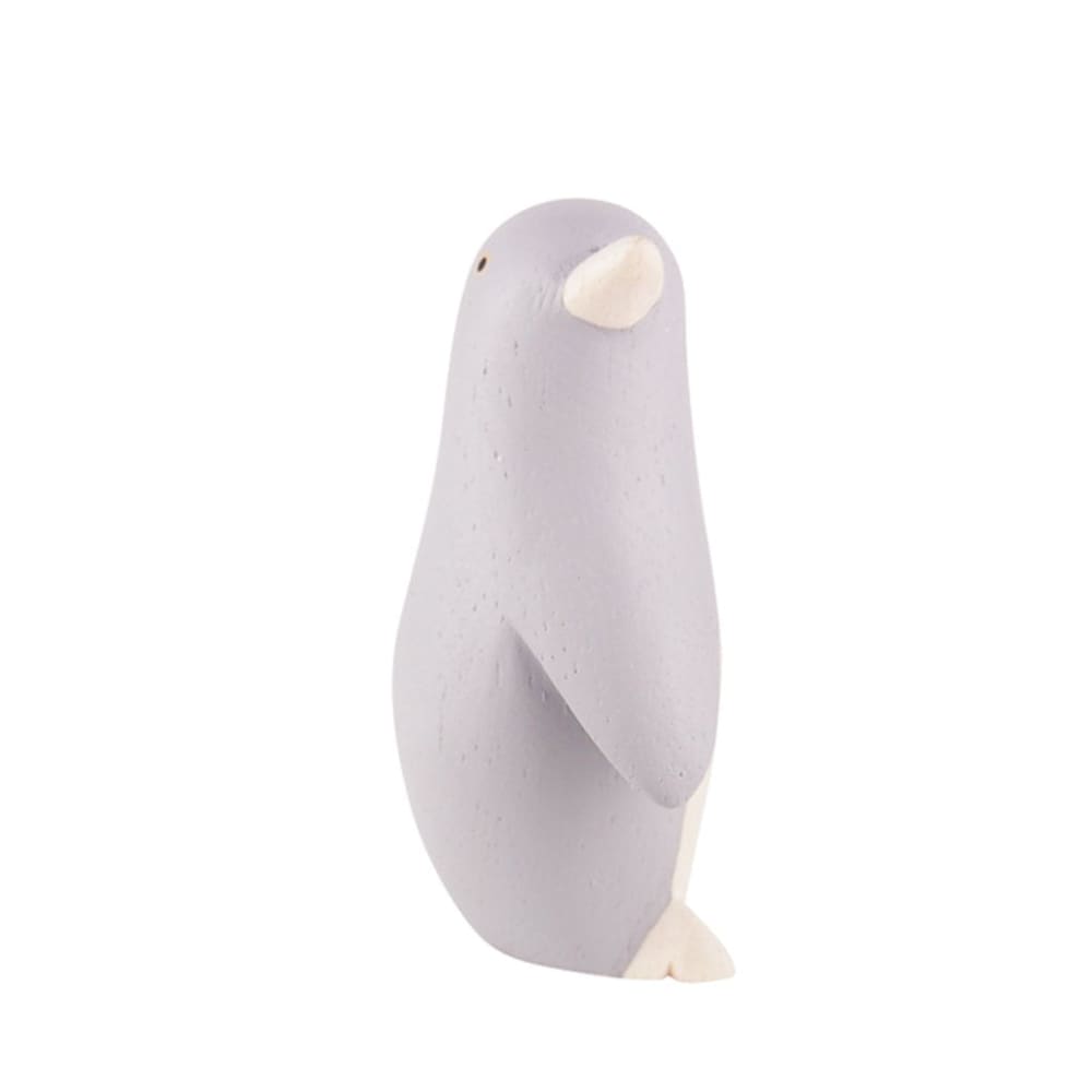 Figurine Pingouin gris en Bois