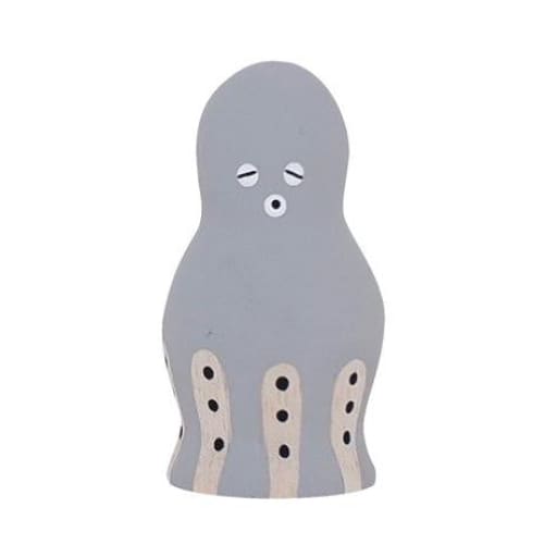 Figurine Poulpe gris en Bois