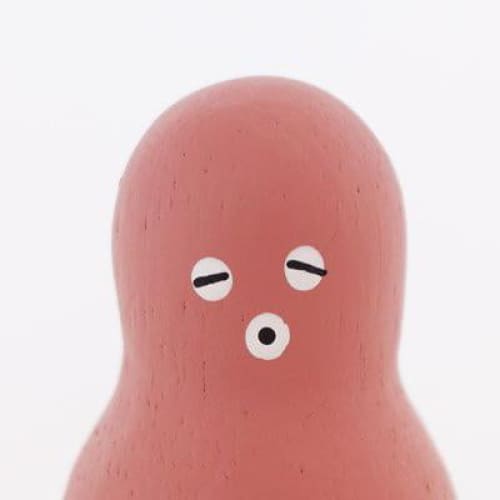 Figurine Poulpe rose en Bois