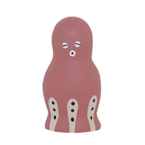 Figurine Poulpe rose en Bois