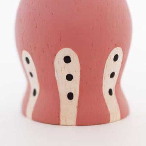 Figurine Poulpe rose en Bois