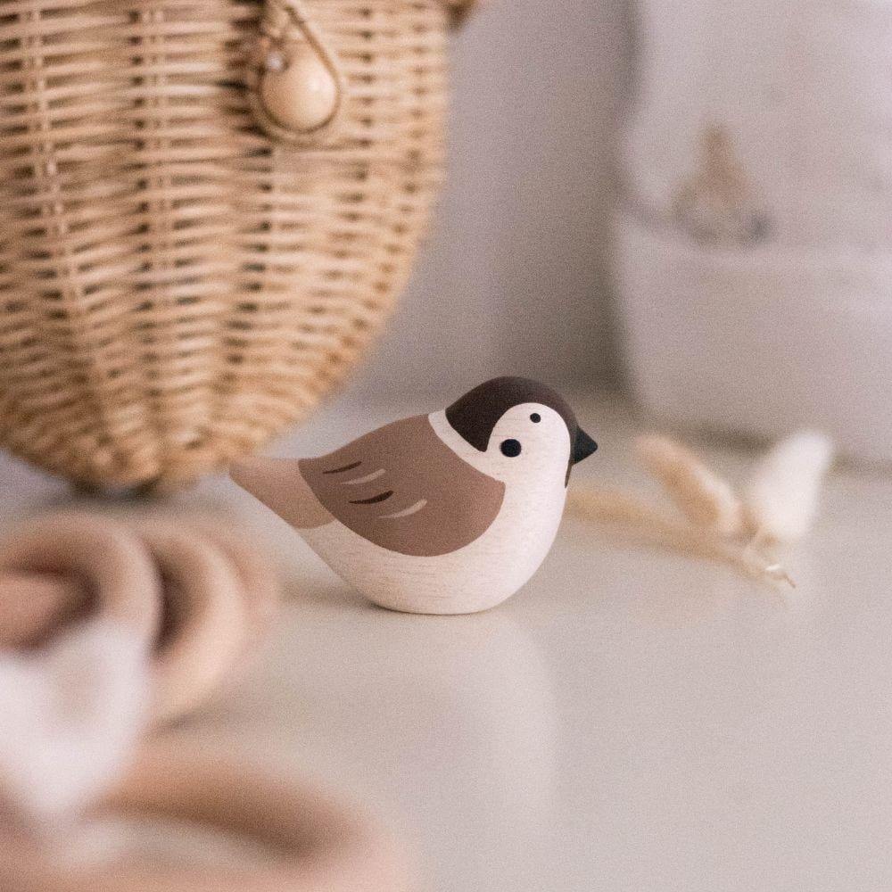 Figurine en bois  - Moineau