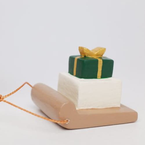 Figurine en bois Noël - Lapin avec cadeau de Noël