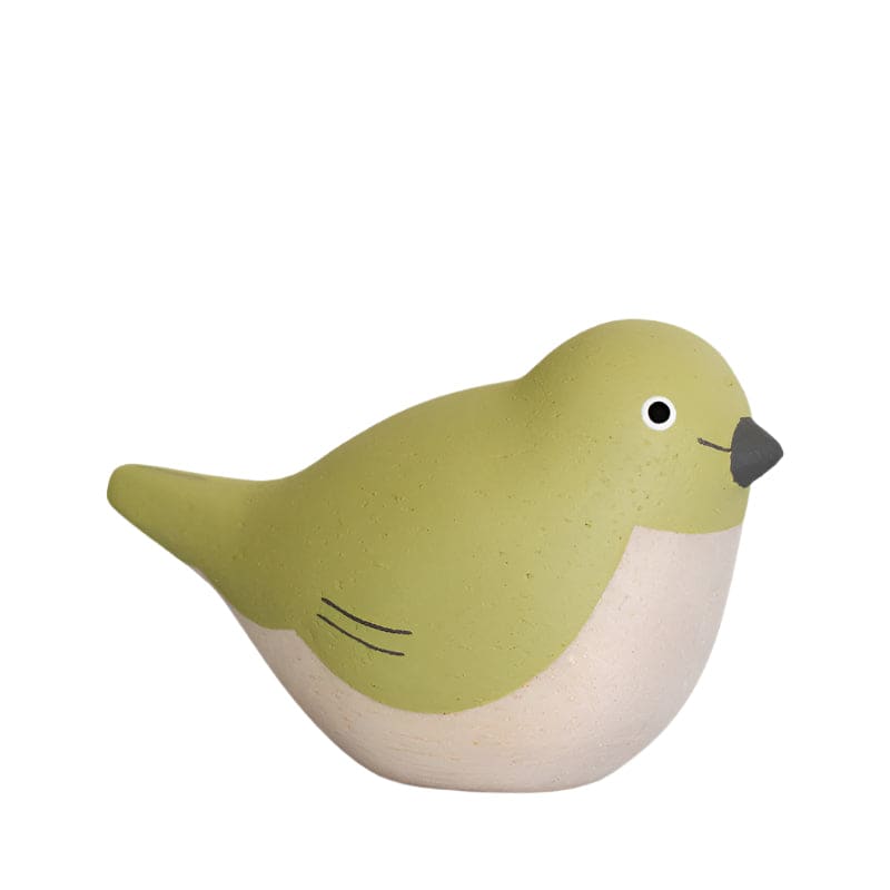 Figurine Oiseau aux yeux blancs en Bois