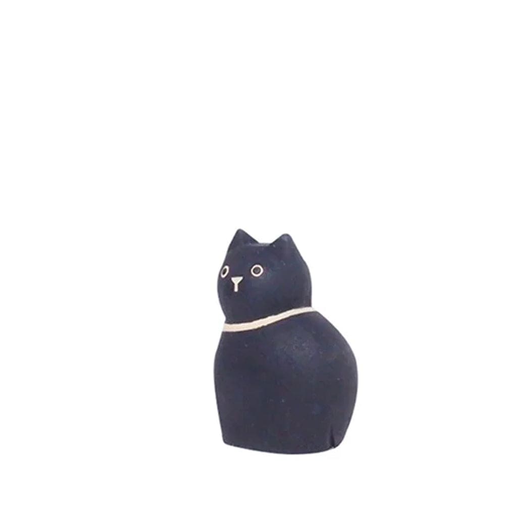 Figurine Enfant Chat noir en Bois
