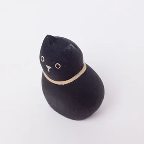 Figurine Enfant Chat noir en Bois