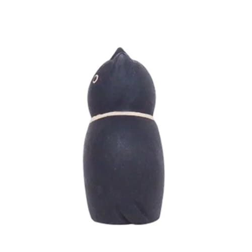 Figurine Enfant Chat noir en Bois
