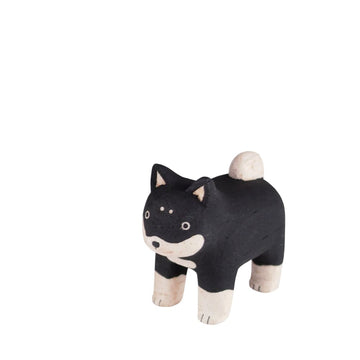 Figura de shiba niño de madera