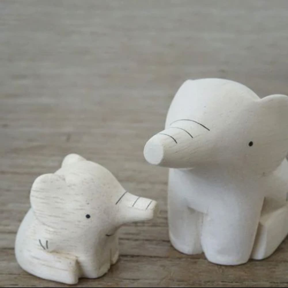 Figurine en bois Oyako - Eléphanteau - Wodden Animal