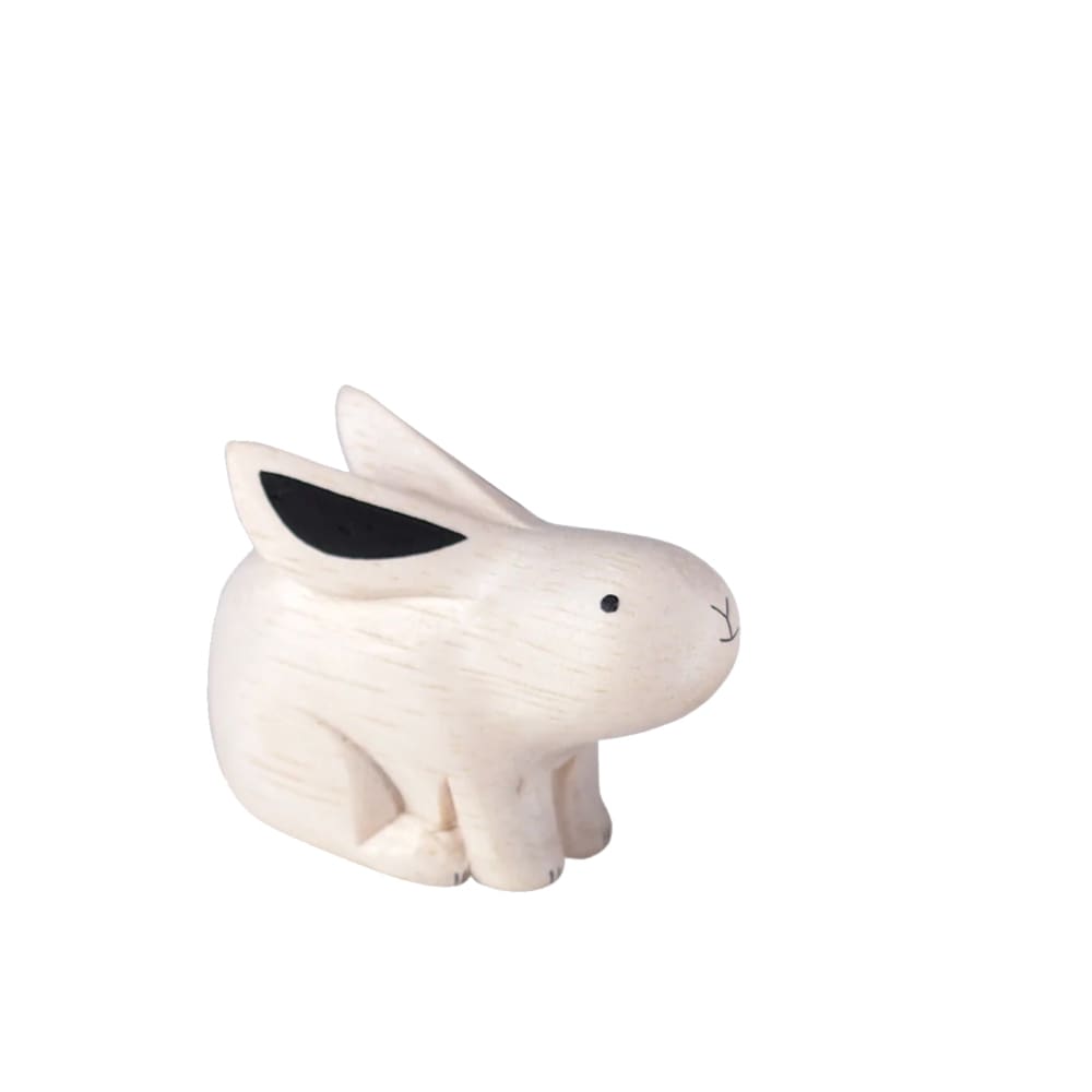 Figurine Lapin Parent en Bois