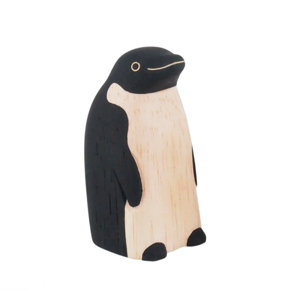 Figurine Pingouin Parent en Bois