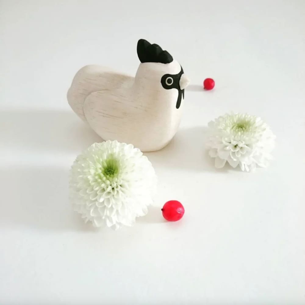 Figurine Poule Parent en Bois