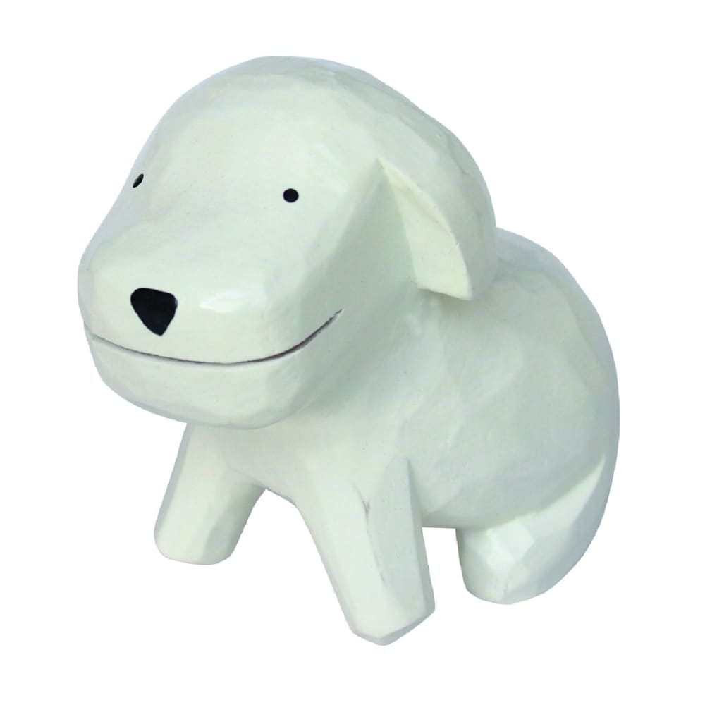Figurine Caniche nain Blanc en Bois | Engimon