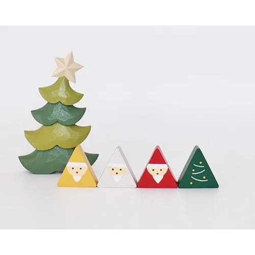 Figurine Père Noël Triangulaire de Noël Argent