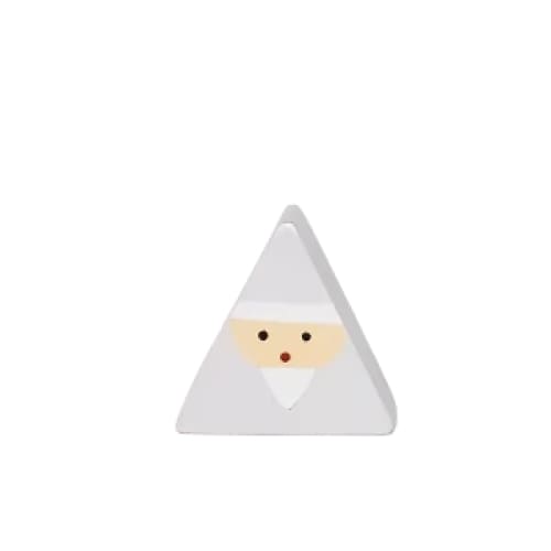 Figurine en Bois triangulaire - Père Noël - Argenté - FIGURINES EN BOIS